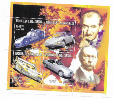 Madagascar Mnh ** Porsche Mercedes Car Sheet 1996 7 Euros - Madagascar (1960-...)