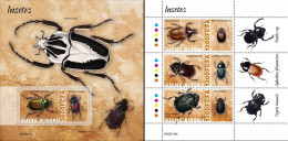 Guinea Bissau 2022, Animals, Insects I, 3val In BF +BF - Coléoptères