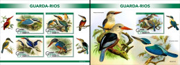 Guinea Bissau 2022, Animals, Kingfisher, 4val In BF+BF IMPERFORATED - Albatro & Uccelli Marini