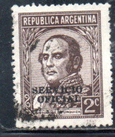 ARGENTINA 1938 1954 1940 OFFICIAL STAMPS SERVICE SERVICIO OFICIAL OVERPRINTED 2c USED USADO - Oficiales