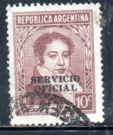 ARGENTINA 1938 1954 1939 OFFICIAL STAMPS SERVICE SERVICIO OFICIAL OVERPRINTED 10c USED USADO - Dienstmarken