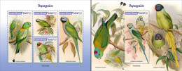 Guinea Bissau 2022, Animals, Parrots, 4val In BF+BF - Papageien