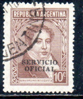 ARGENTINA 1938 1954 1939 OFFICIAL STAMPS SERVICE SERVICIO OFICIAL OVERPRINTED 10c USED USADO - Dienstmarken