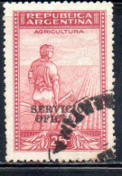 ARGENTINA 1945 1946 OFFICIAL STAMPS SERVICE SERVICIO OFICIAL OVERPRINTED 25c USED USADO - Service