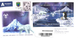 Latvia:FDC, Preserve The Polar Regions, Block, Polar Bear, Penguins, 2009 - Latvia