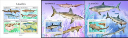 Guinea Bissau 2022, Animals, Sharks, 4val In BF+2BF - Altri & Non Classificati