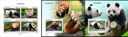 Guinea Bissau 2022, Animals, Pandas, 4val In BF+2BF - Ours