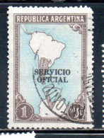 ARGENTINA 1945 1946 OFFICIAL STAMPS SERVICE SERVICIO OFICIAL OVERPRINTED 1p USED USADO - Servizio