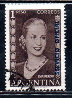 ARGENTINA 1953 OFFICIAL STAMPS SERVICE SERVICIO OFICIAL OVERPRINTED 1p USED USADO - Dienstzegels
