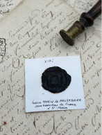 CACHET CIRE ANCIEN - Sigillographie - SCEAUX - WAX SEAL - XIX EME BARON MORIN DE MALSABRIER Ambassadeur St Marin - Cachets