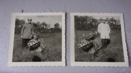 Photo Ancienne Snapshot  SCOOTER 1959 HOMME FEMME VESPA LOT DE 2 - Anonyme Personen