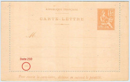 Entier FRANCE - Carte-lettre Date 210 Neuf ** - 15c Mouchon Primitif Orange - Cartoline-lettere
