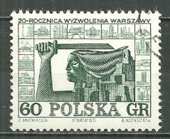 POLAND Oblitéré 1414 Anniversaire De La Libération De Varsovie Sirène Main - Used Stamps