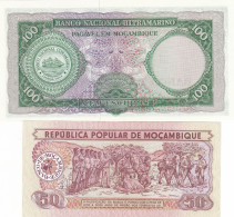 REPUBLICA POPULAR DE MOCAMBIQUE LOT DE 2 BILLETS - Mozambico