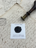 CACHET CIRE ANCIEN - Sigillographie - SCEAUX - WAX SEAL - 12 Octobre 1854 MOURINS D'ARFEUILLE Maire De Chastel Audren - Seals
