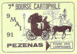 *CPM -   7ème Bourse De PEZENAS (34) 1991 , Dessin De ROMAN Et SCABER - Beursen Voor Verzamellars