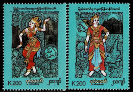 MYANMAR 2021 Mi 521-522 COSTUMES OF THE BAGAN ERA MINT STAMPS ** - Myanmar (Birma 1948-...)