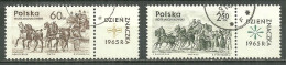 POLAND Oblitéré 1480-1481 Journée Du Timbre Diligence Cheval Carosse Peinture De Piotr Michalowski Tableau - Used Stamps