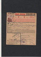 FRANCE.1943. COLIS POSTAL.  RARE OBLITERATION "CROIX-ROUGE" SUR T.P N°204. - Usados