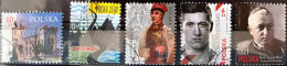 POLAND 2018 History, Sport, Architecture, Infrastructure&Religion 5 Postally Used Stamps MICHEL#4981,4994,4996,5023,5026 - Gebraucht