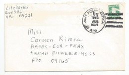 USA APO 09221 Army Postal Service CV 22aug1985 To APO 09165 (france) With Small "D" Rate (c22) - Poststempel