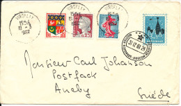 France USSR Postal Stationery Cover 31-12-1961 With More French Stamps Sent To Sweden 19-3-1962 And Seals On The Backsid - Storia Postale