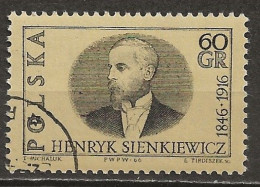 POLAND Oblitéré 1515 Henryk Sienkiewicz Prix Nobel Romancier écrivain Littérature - Usati