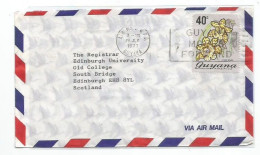 Guyana Airmail CV 19jul1977 To Scotland With Tiger Bear Orchid C.40 Solo Franking - Guyane (1966-...)