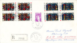 France Registered Cover Sent To Germany DDR Rouhling 16-12-1981 Very Good Franked With Topic Stamps RED CROSS In Block O - Covers & Documents