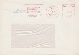 DDR Brief Mit Freistempel Suhl 1986 Rot VEB Fahrzeug - Maschinenstempel (EMA)