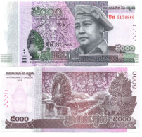 Cambodia 5000 Riels 2015 P-68 UNC - Cambodia