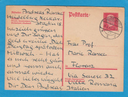 P 196.GANZSACHE AUS HEIDELBERG NACH FLORENZ,ITALIEN,1932. - Postcards