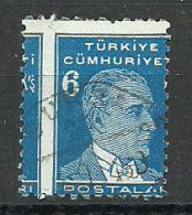 Turkey; 1933 2nd Ataturk Issue Stamp 6 K. ERROR "Misplaced Perf." - Usati