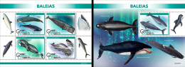 Guinea Bissau 2022, Animals, Whales, 4val In BF+BF - Walvissen