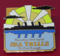 Modern Enamel And Metal Badge Danbury Mint The Titanic Ship Boat Sea Trials Belfast Lough - Trasporti