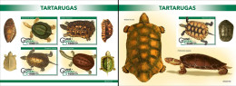 Guinea Bissau 2022, Animals, Turtle I, 4val In BF+BF IMPERFORATED - Schildkröten