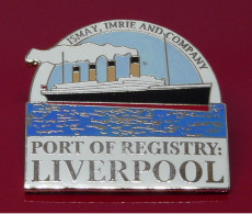 Modern Enamel And Metal Badge Danbury Mint The Titanic Ship Boat Port Of Registry Liverpool - Transportation