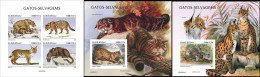 Guinea Bissau 2022, Animals, Wild Cats II, 4val In BF+2BF IMPERFORATED - Big Cats (cats Of Prey)