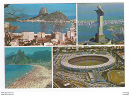 Brésil Brasil RIO DE JANEIRO N°90 En 4 Vues Stade Terrain De Foot Football VOIR DOS Ruban Aux Couleurs Du Brésil - Rio De Janeiro