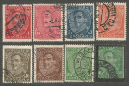 954 Yougoslavie 8 Stamps Roi King Alexander (YUG-383) - Used Stamps