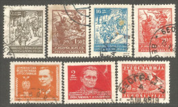 954 Yougoslavie 7 Stamps Tito Partisans Fighters Combattants (YUG-386) - Used Stamps