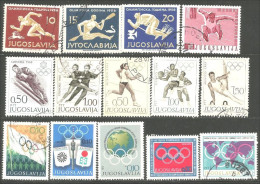 954 Yougoslavie 14 Timbres Olympiques (YUG-350) - Altri & Non Classificati