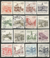 954 Yougoslavie 16 Timbres Différents Monuments (YUG-331) - Altri & Non Classificati