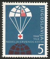 954 Yougoslavie 1964 Parachute Croix Rouge Red Cross Rotkreuze MNH ** Neuf SC (YUG-293) - Fallschirmspringen