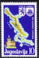 954 Yougoslavie Cres Losinj Carte Map Eglise Church MNH ** Neuf SC (YUG-85) - Iles