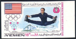 950 Yemen Figure Skating Patinage Artistique Squaw Valley Non Dentele Imperforate MH Neuf * CH (YEM-5) - Patinage Artistique