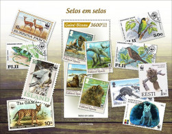 Guinea Bissau 2022, Animals, WWF On Stamps, Birds, Penguin, Seal, Lizard, BF - Otros & Sin Clasificación