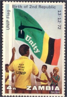 958 Zambia Flag Drapeau Rare 4n Scarce MH * Neuf CH (ZAM-37) - Zambia (1965-...)