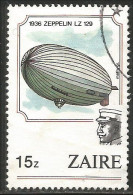 956 Zaire 1936 Zeppelin LZ 129 (ZAI-17) - Otros (Aire)