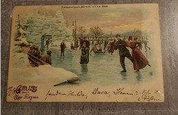 REICHSPOST TRANSPARENTPOSTK METEOR D.R.G.M.88690 ICE SKATING POSTKARTE CARTE POSTALE POST CARD CIRCULED - Eiskunstlauf